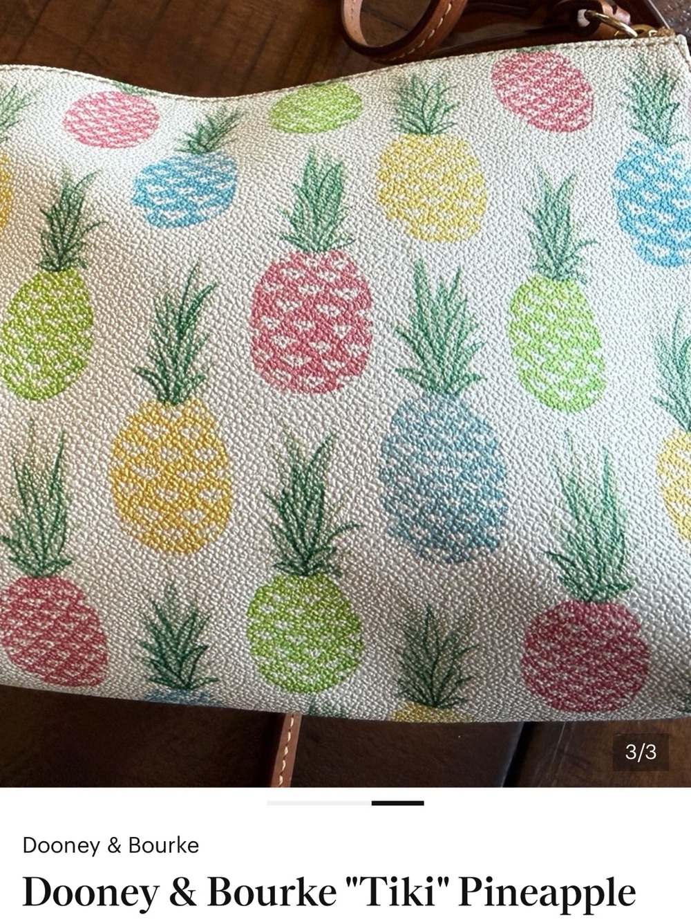 Dooney & Bourke Pineapple Print "Tiki" crossbody bag-New in packaging! - Picture 2 of 7